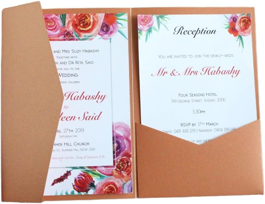 MillaSaw Hochzeitseinladungen aus Bronze, Umschlag für Hochzeitseinladungen im Herbst, 25 Stück (bro