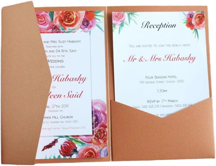 MillaSaw Hochzeitseinladungen aus Bronze, Umschlag für Hochzeitseinladungen im Herbst, 25 Stück (bro