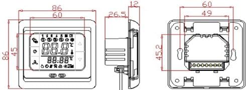 SM-PC®, Raumthermostat Silber programmierbar Touchscreen Digital Weisse Hintergrundbeleuchtung #859
