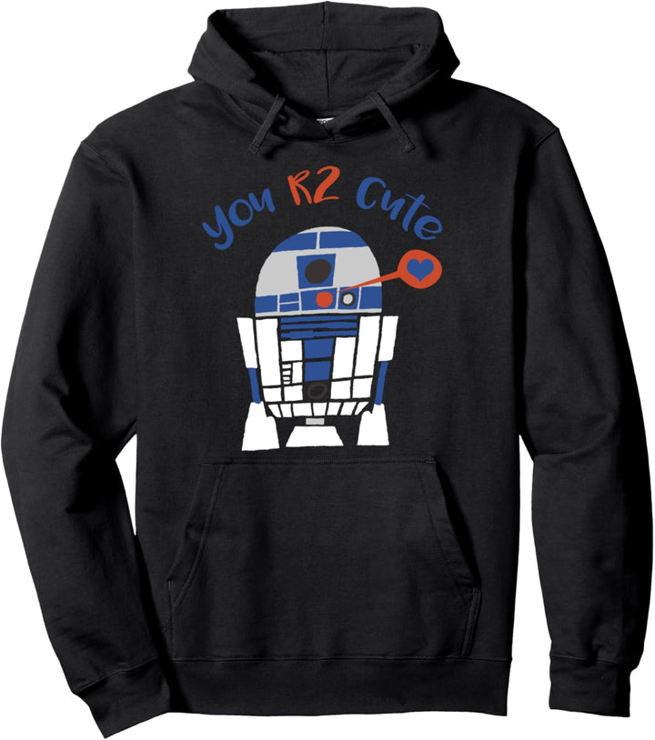 Star Wars R2-D2 You Are Too Cute Valentines Text Pullover Hoodie