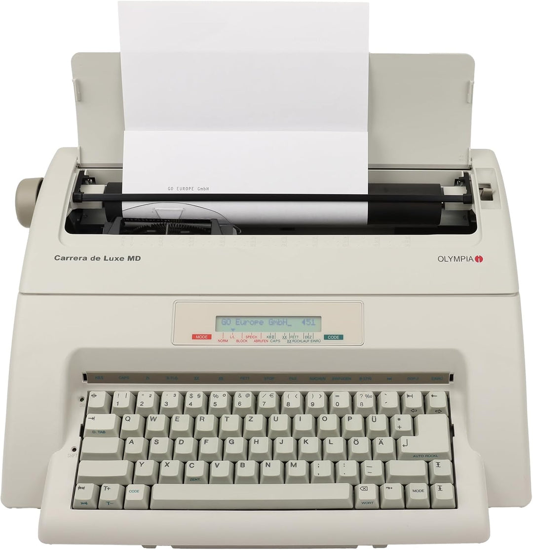 Olympia - Schreibmaschine Olympia Carrera de Luxe MD - Elektronische Schreibmaschine mit Korrektursp