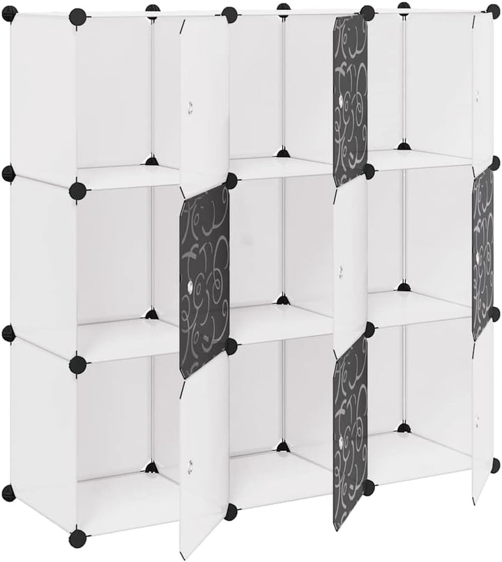 vidaXL Würfelregal 9 Fächer Bücherregal Raumteiler Standregal Wandregal Regal Schwarz und Weiss, Sch