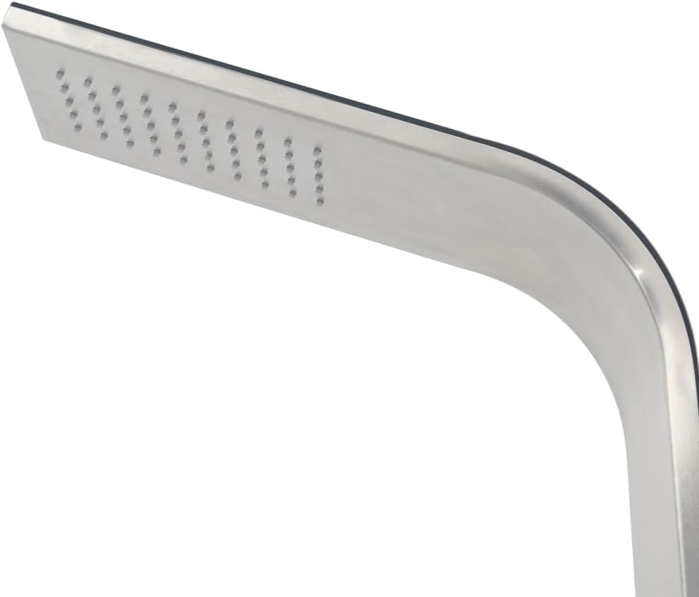 Gartendusche Einstellbare Temperatur Pooldusche für Garten Pool Edelstahl Gebogen Silber 15 x 44 x 2