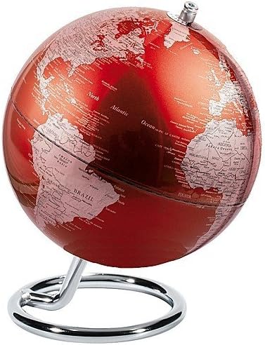 emform Mini-Globus, Galilei Red, Metall & Kunststoff, 130 x 170 mm Rot, Rot