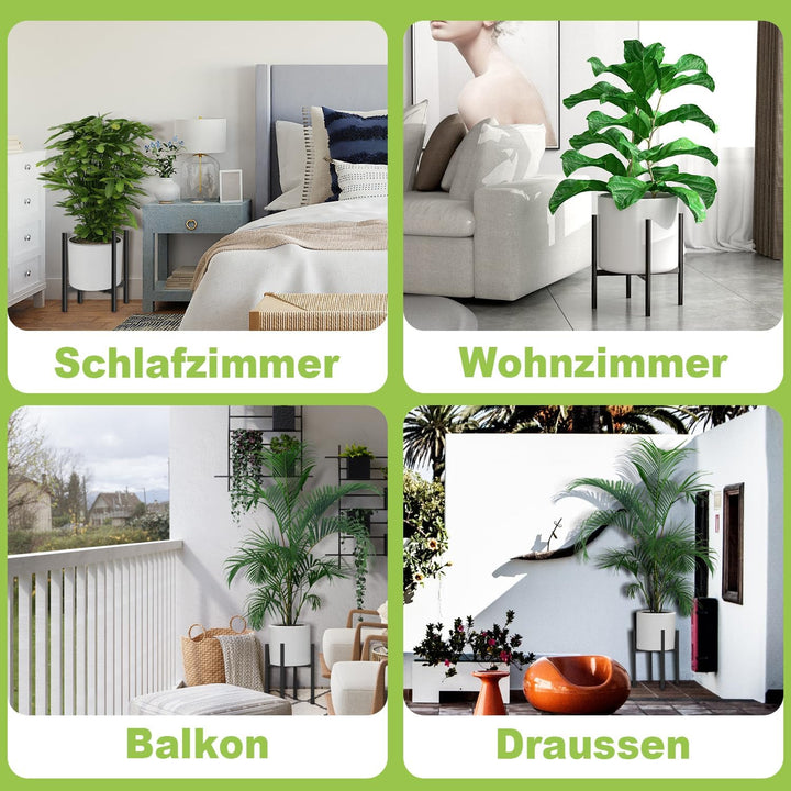 Lighterday Blumenständer Schwarz Pflanzenständer Verstellbar,Metall Pflanzenregal Blumenhocker für D