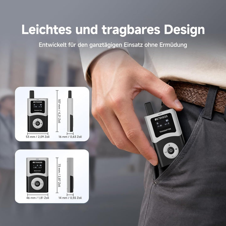 Retekess T130U Audio Tour Guide System Set, Reiseleitersystem(1-15) | 200 m, 40 Stunden, 16 USB Lade