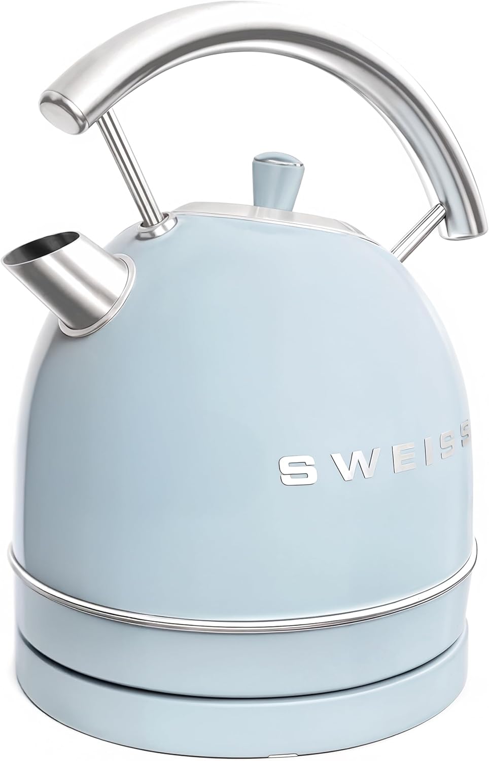 SWEISS Elektrischer Wasserkocher KTL6, Vintage, 1,5 l, kompakter Edelstahl, praktisch, 2200 W, schne