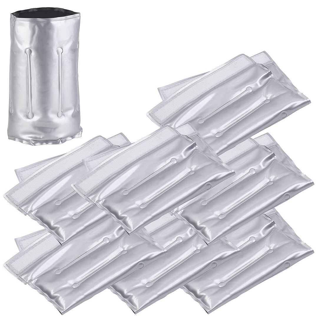 infactory Getränke Kühler: 8er-Set Flaschenkühler, Ø 75-86 mm, Klettverschluss, Kühl-/Wärme-Gel (Küh