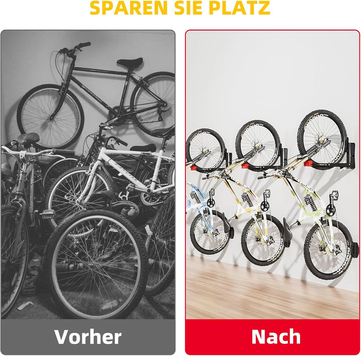 Fahrrad Wandhalterung, Wyxron Swivel Fahrradträger Wand 20-29“ Platzsparende Fahrradbügel 35kg Gewic