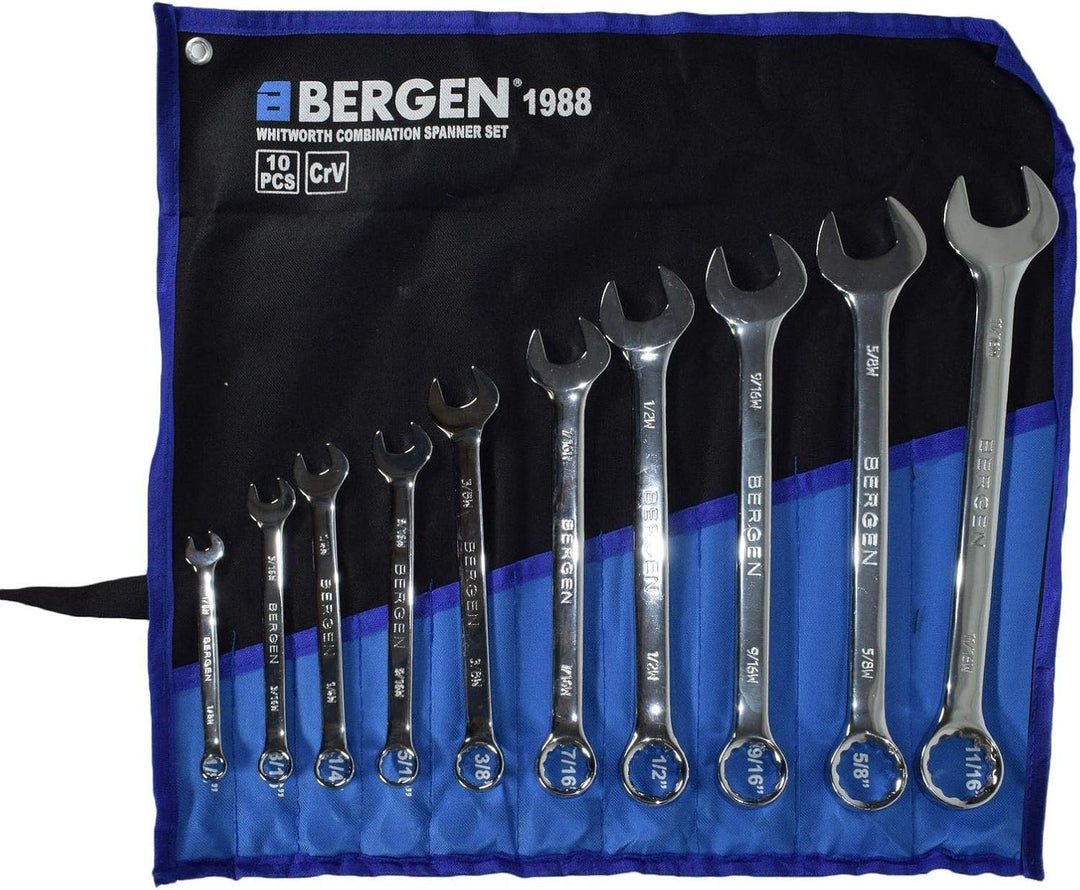 BSW British Whitworth Combination Spanner Wrench + Deep Sockets 19pc Set
