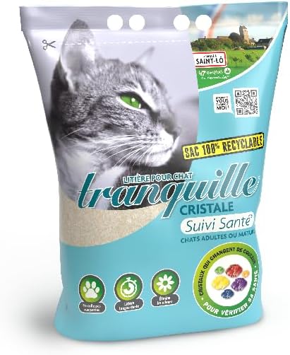 TRANQUILLE - Katzentoilette aus Silizium (4 × 4 l) – Gesundheitstracking, Urinfarbe, Ultra-saugfähig