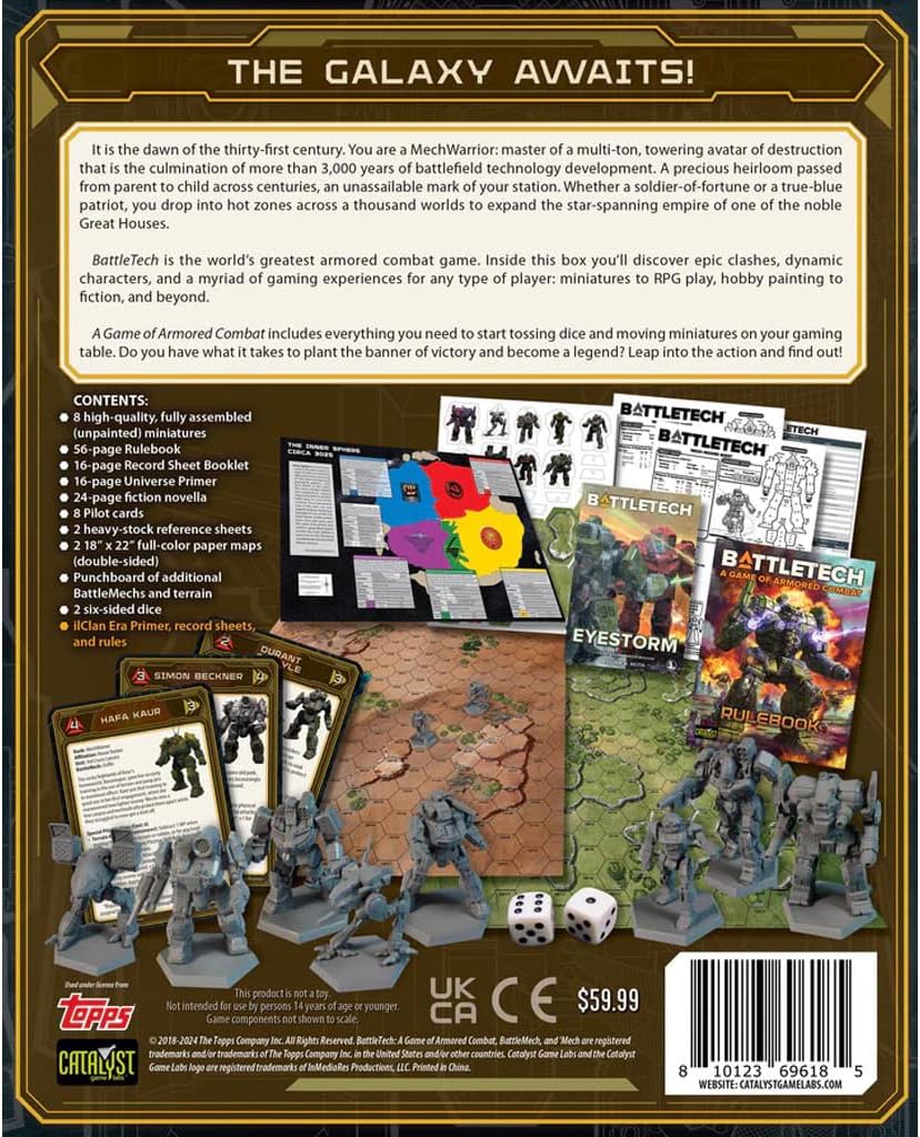BattleTech Game of Armored Combat 40th Anniversary by Catalyst Game Labs, Strategie-Brettspiel, für