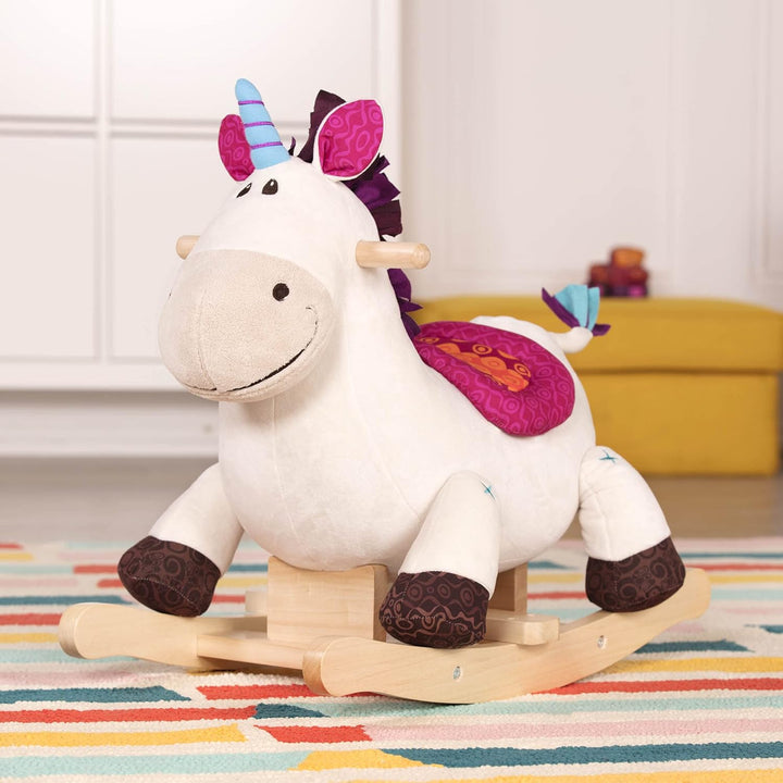 B. toys - Rodeo Rocker - Dilly-Dally - Einhorn-Wippe - Einhorn-Schaukelspielzeug - Hölzernes Aufsitz