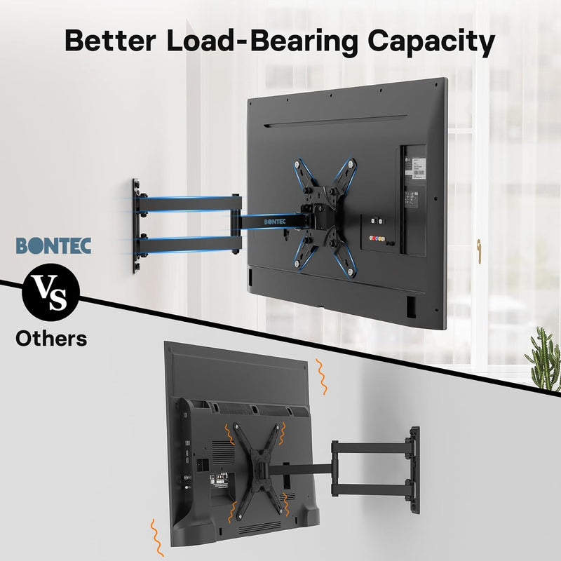 BONTEC TV Monitor Wandhalterung für 13-42 Zoll LED LCD OLED Flachbildschirm und Curved TVs bis zu 25