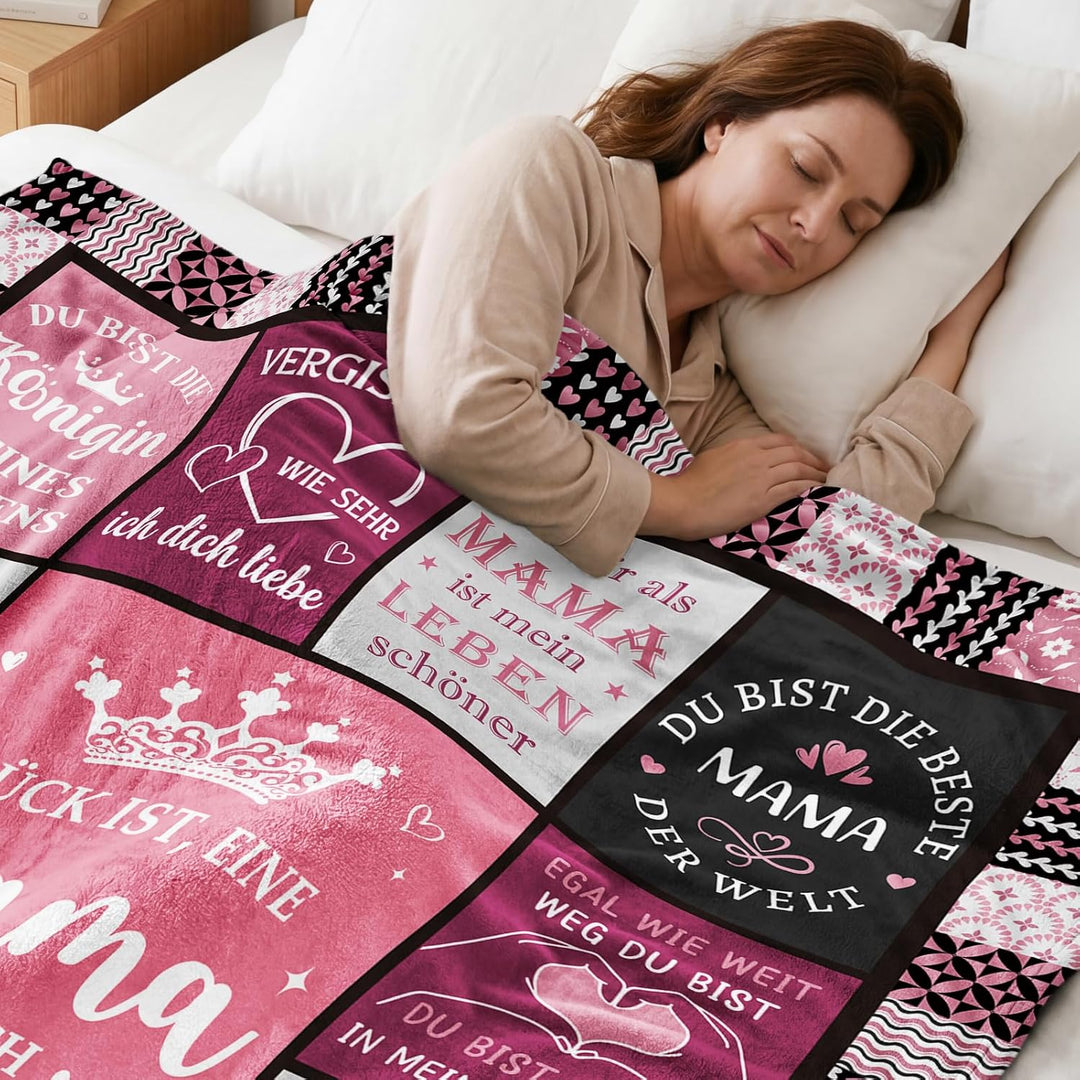 Muttertagsgeschenke für Mama - Kuscheldecke, Praktisches Geburtstagsgeschenk für Mama zum Muttertag,