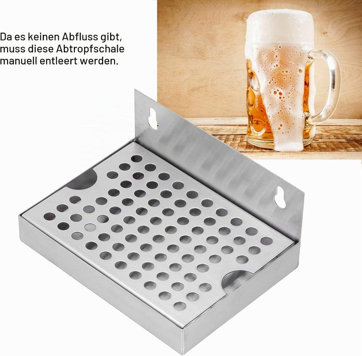 Tropfschale, mit Deckel Wandmontage Bier Tropf Edelstahl Tropfschale Küchenutensilien für Homebrew K