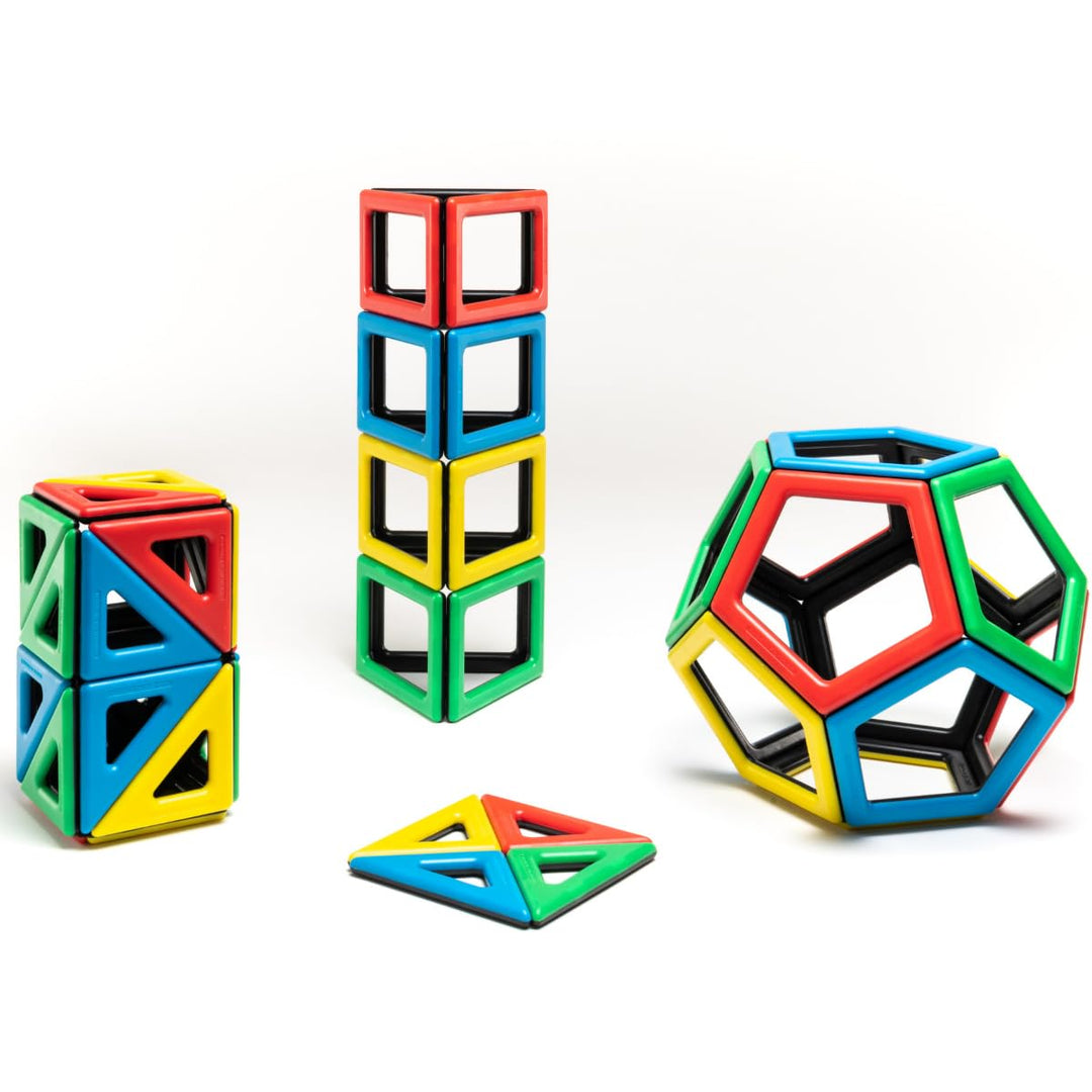 Polydron 50-1030 magnetische Formen, Ausbauset mit 48 Stück, magnetisches Gebäudebau-/Bildungs-/Lern