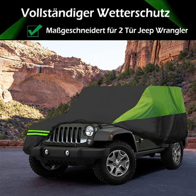 Big Ant Autoabdeckung für Jeep Wrangler 2 Tür, 210D Oxford Stoff Vollgarage mit Reissverschluss, was