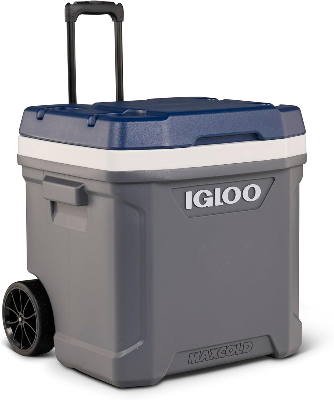 IGLOO Maxcold 62 Roller Kühlbox, 58 Liter, Grau - Grosse, Robuste Kühlbox für Camping, Arbeit, Freiz