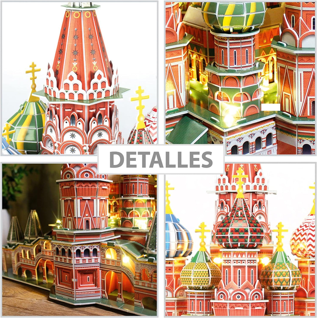 3D Puzzle - Kathedrale San Basilium Led | 3D Puzzle Kinder Und 3D Puzzle Erwachsene | Modellbausatz