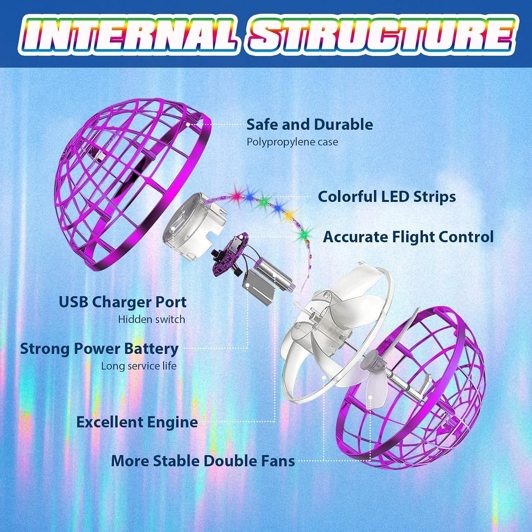 Sosuy 2025 Fliegender Ball Spielzeug FüR Junge, Hover Flying Rotierender Schwebeball Magischer Boome