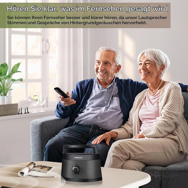 SIMOLIO TV Lautsprecher für Fernseher Kabellos, Tragbare Funklautsprecher für Senioren &amp; Menschen, E