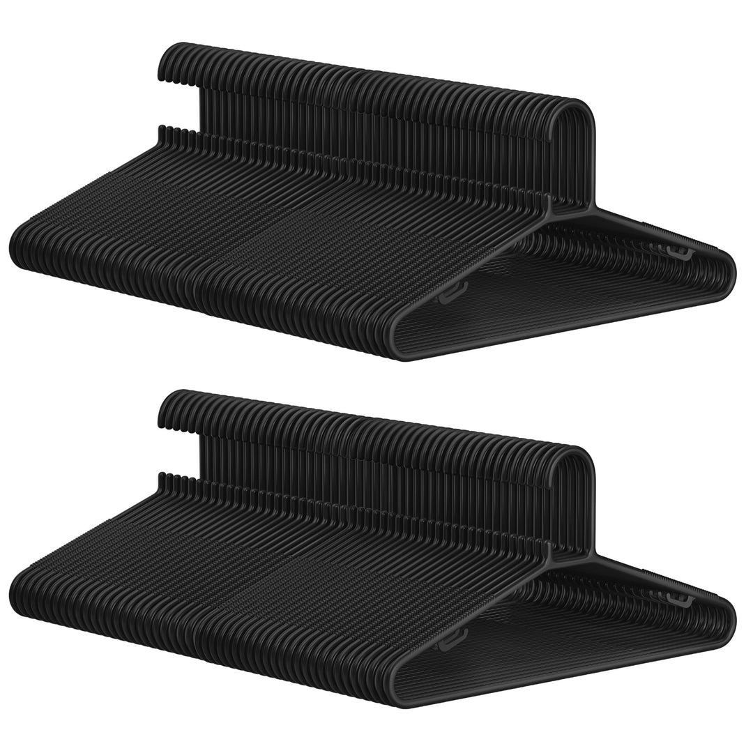 SONGMICS Kleiderbügel Kunststoff, 100er Set, Bügel platzsparend, leichtgewichtig, für Hosen, Jacken,
