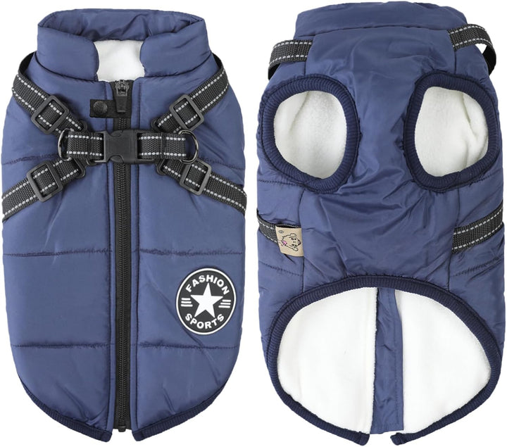 Aiboria Hundejacken für den Winter Winddicht Wasserdicht 2 in 1 Outfit Kaltwettermantel Hundewesteng