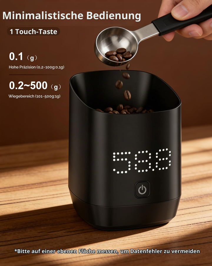 Kaffee Waage, Digital Kaffeewaage för Espresso &amp; Pour-Over, Kaffeewaage mit Timer Barista Zubehör, M