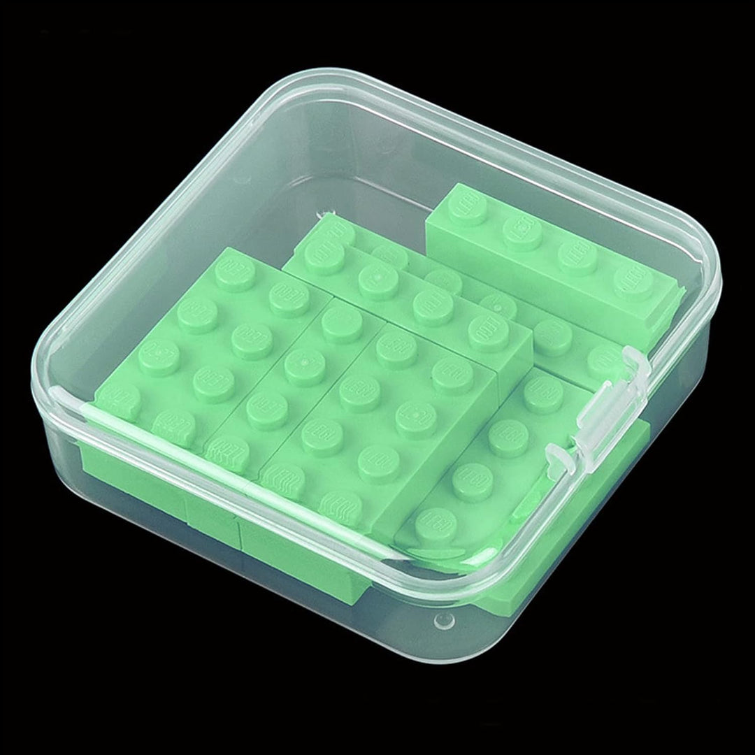 Goodma 100 Stück Square Leere Mini-Aufbewahrungsbox für durchsichtige Kunststoff-Organizer-Aufbewahr