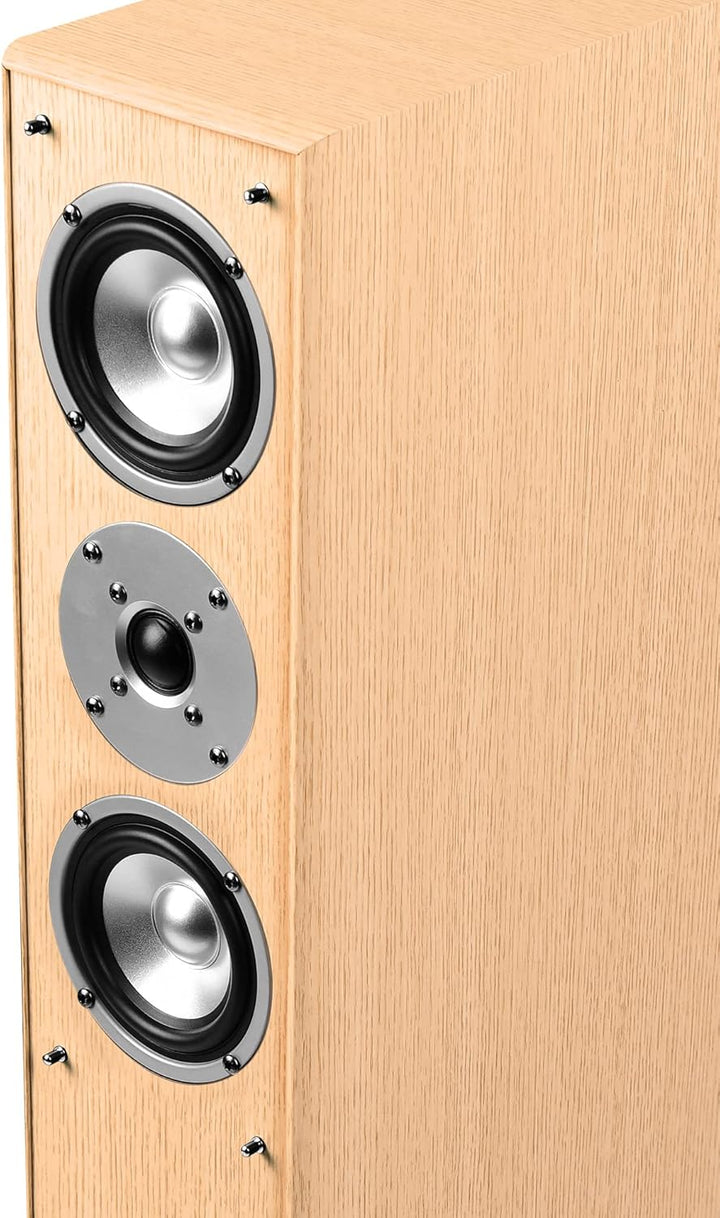 mohr 1 Paar Standlautsprecher SL15 Eiche Lautsprecherboxen, HiFi Klang zum günstigen Preis, Elegante