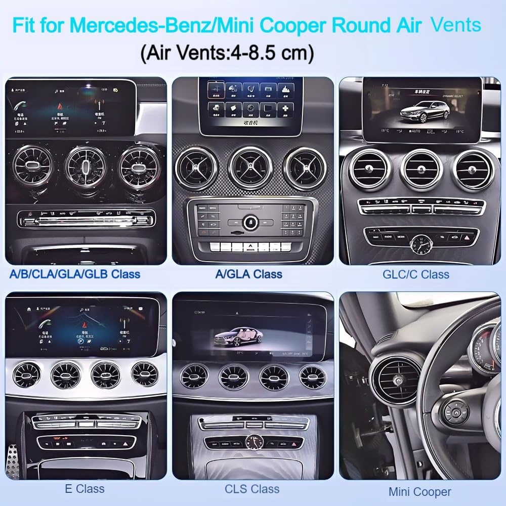 Handyhalterung Auto Runde Lüftung Mercedes-Benz AMG/GLA/GLB/GLC/GLE/GLS/GLK/smart 451 453 Mini-Coope