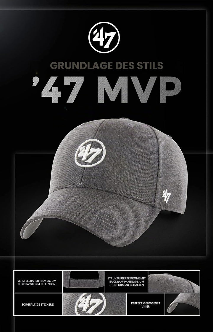 47 MLB Washington Nationals MVP Unisex-Baseballkappe, Verstellbar, Hochwertiges Design und Verarbeit
