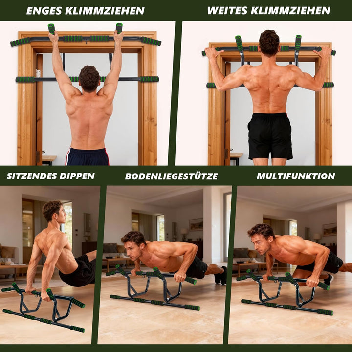 Worldgeil Klimmzugstange Türrahmen Pull Up Bar - Klimmzugstange zum Einhängen ohne Schrauben - PullU