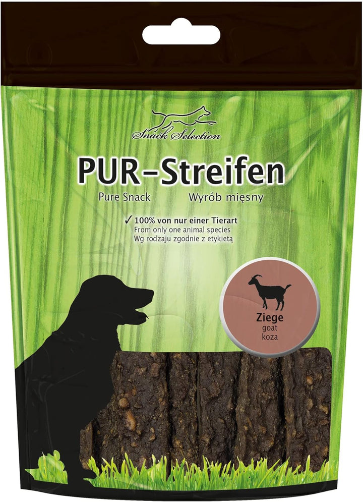 Schecker 12 x 100g PUR Kaustreifen Ziege - ohne irgendwelche Zusätze - schonend getrocknet - weich u