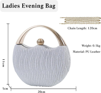 CORIOS Damen Abendtasche Funkelnd Clutch Glitzer Henkeltasche Glänzend Umhängetasche Hochzeit Brautb