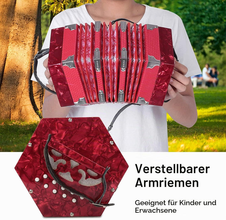 Shipenophy Leicht zu erlernen, Konzertina für Trainingsübungen für Anfänger zu Spielen(Red)