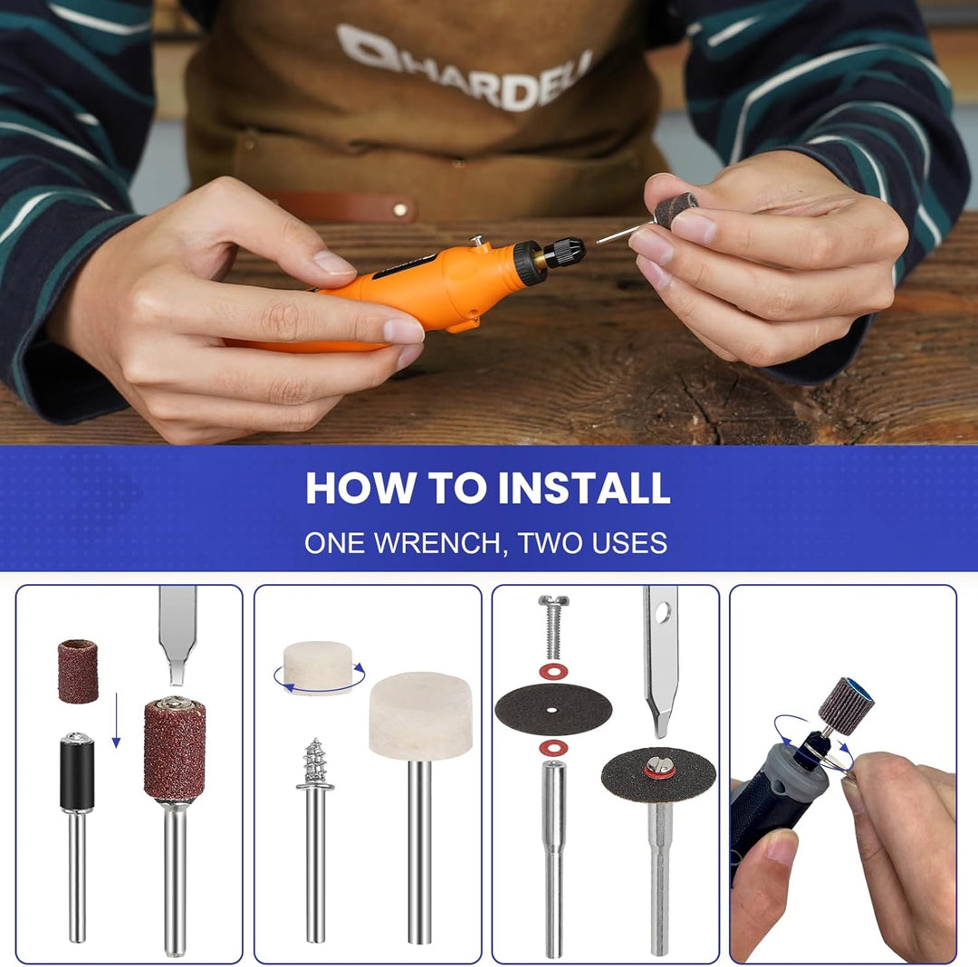 HARDELL Kit 508-teilig für Rotationswerkzeuge, kompatibel mit Dremel. Zubehör mit 1/8 Zoll (3,2 mm)