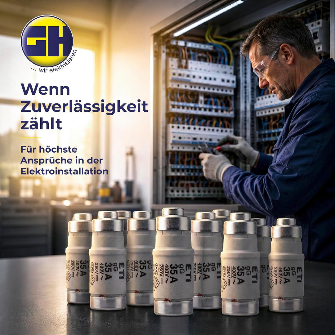 Sicherung NEOZED D01 und D02 10 bis 63 Ampère Blister mit 10 Stück Schmelzsicherungen träge als Ersa