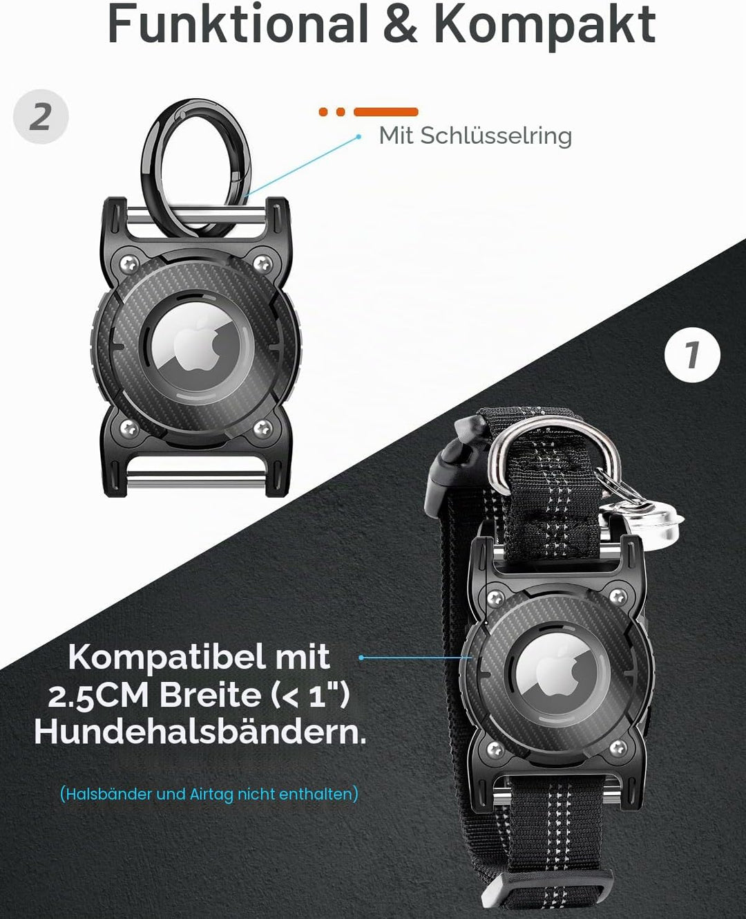 ONEONTA 4er Pack Airtag Hund | Airtag Anhänger Hund - Airtag Hülle Hund Wasserdicht für Airtag Hunde