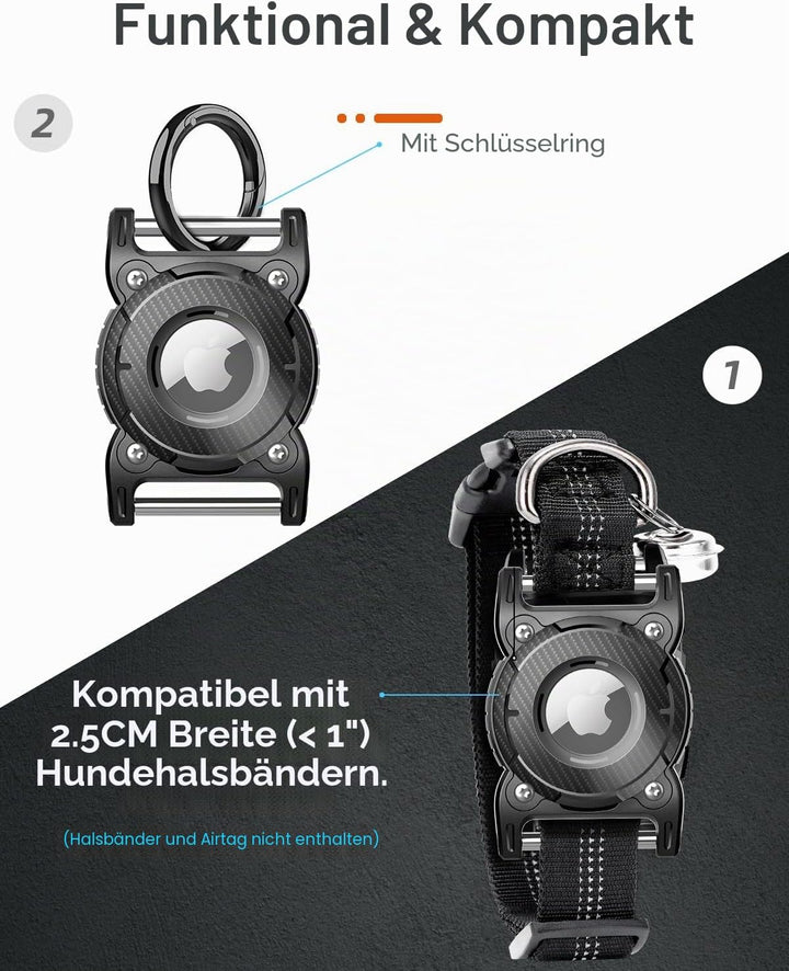 ONEONTA 4er Pack Airtag Hund | Airtag Anhänger Hund - Airtag Hülle Hund Wasserdicht für Airtag Hunde