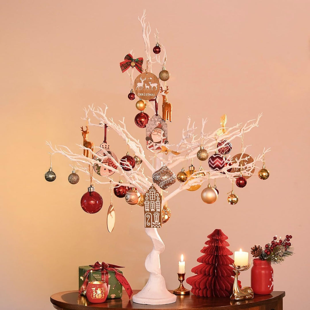 Inweder Weisser Künstlicher Baum Zweigbaum - 105cm Hoch Weihnachtsbaum für Tischdekoration Baum Anze