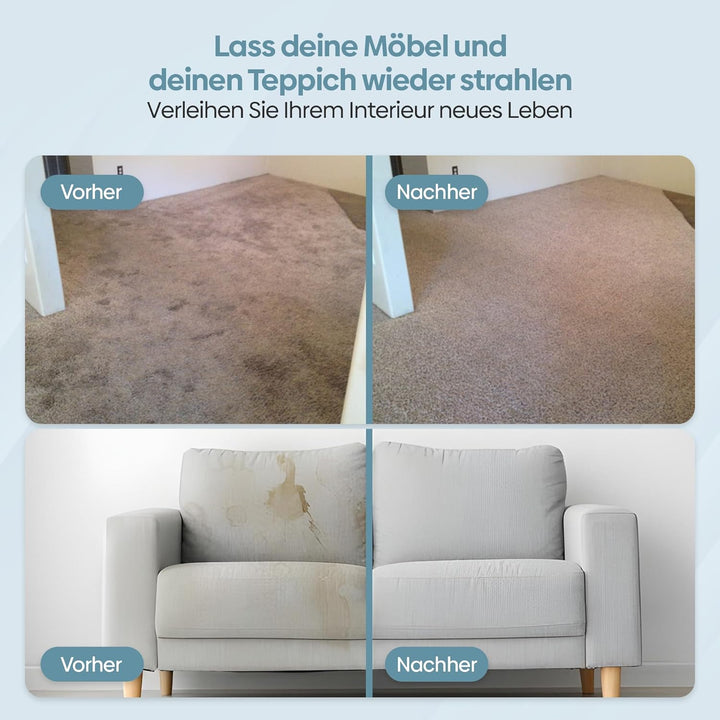 Olvy Teppichreiniger PRO – Nasssauger Polsterreiniger mit Dampf – 100°C Steam Cleaner – Sofa Reinige