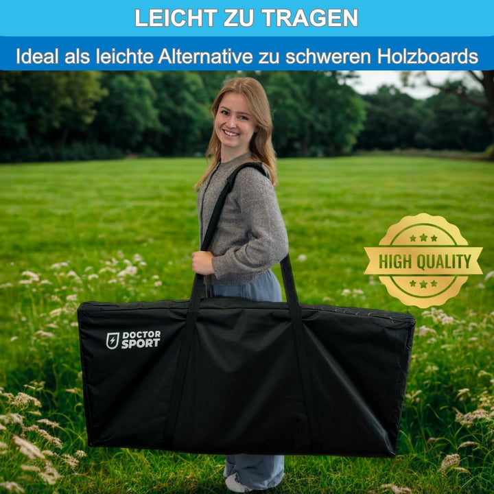 Cornhole Professional - 1x Brett - 120x60 cm – Offizielle 15x15 cm grosse Bean Bags – in Tragetasche