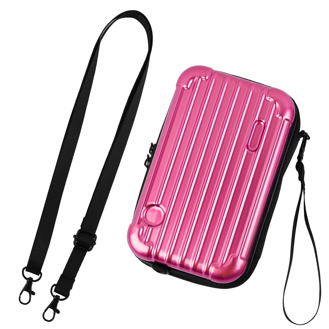 Mini Koffer Umhängetasche, Kleiner Koffertasche Handtasche Innentaschen Kosmetiktasche Hardcase mit