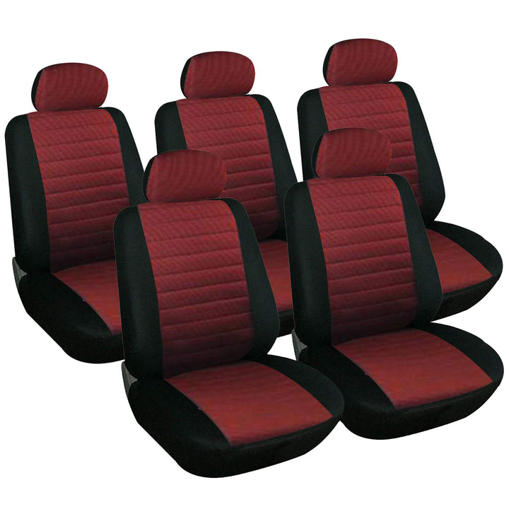 WOLTU Sitzbezüge Auto Einzelsitzbezug universal Grösse, 5er Set, schwarz/rot, rot