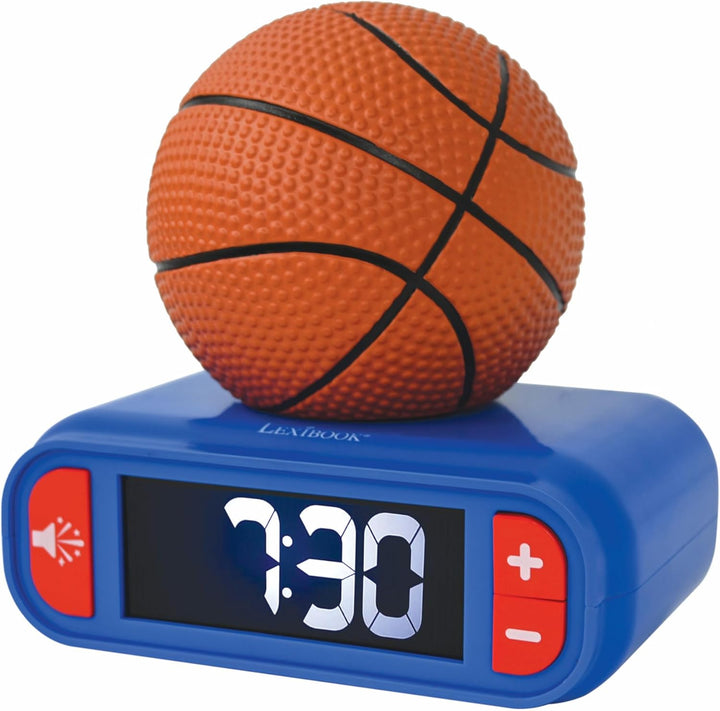 Lexibook, Basketball, Basketball-Nachtlichtwecker, Töne und Melodien, LCD-Bildschirm mit Hintergrund
