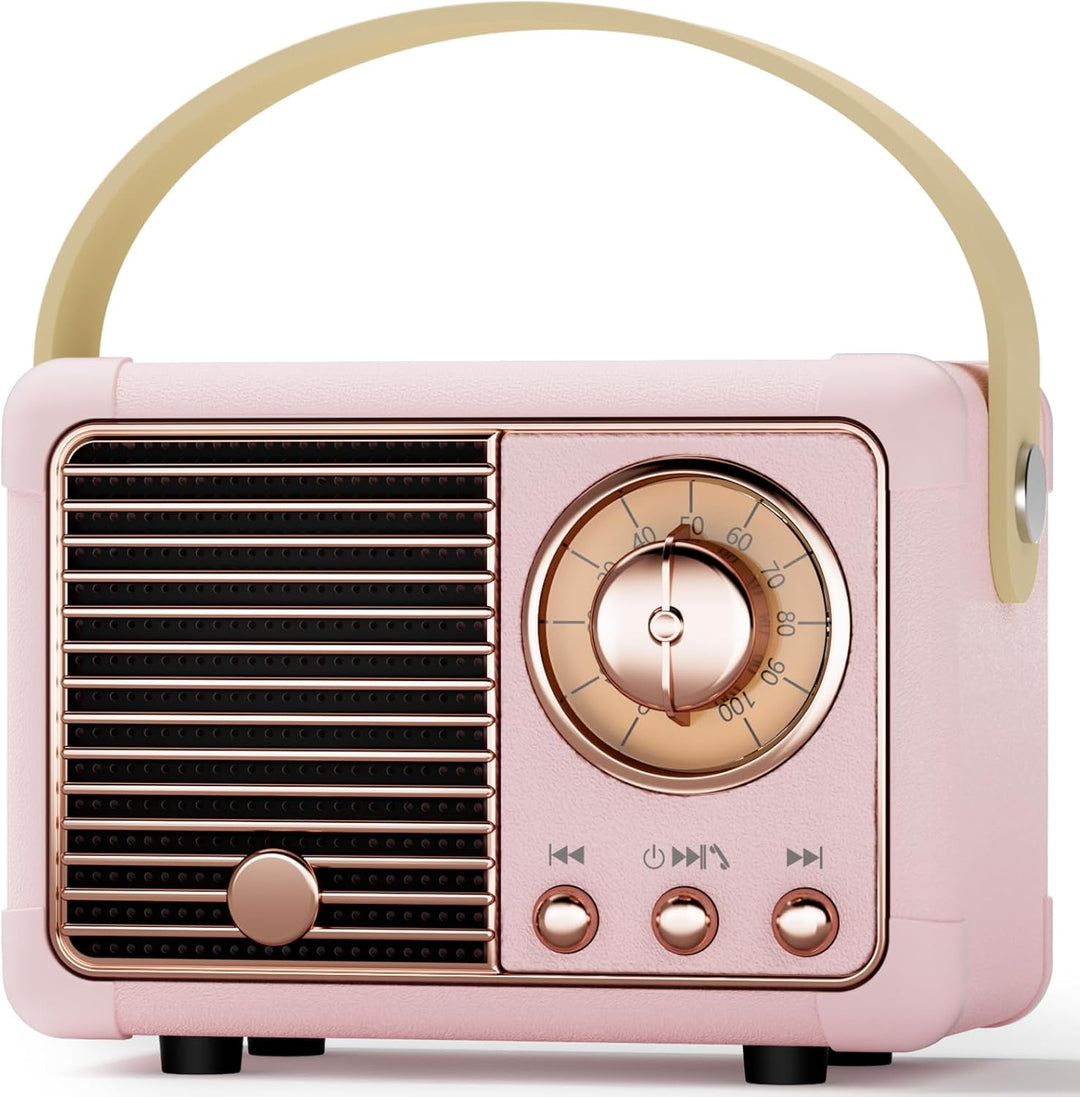 Bluetooth Lautsprecher Klein Retro Tragbarer Party-Lautsprecher für drinnen und draussen Kawaii Deko