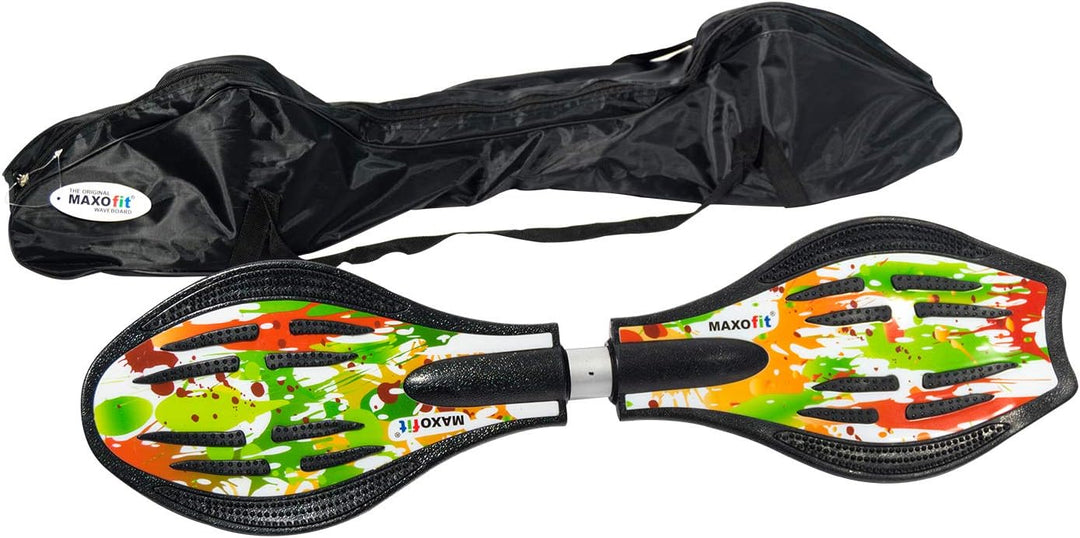 MAXOfit Waveboard Pro Close Mini | Bis 129 kg | Mit LED Leuchtrollen, Tasche und Zubehör für Kinder