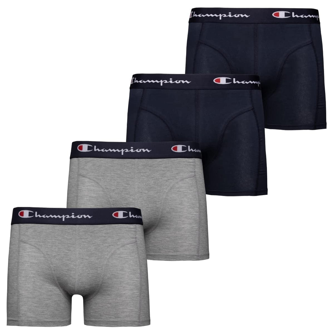 Champion Herren Retroshorts (4er Pack) S Marineblau & Hellgrau Meliert, S Marineblau & Hellgrau Meli